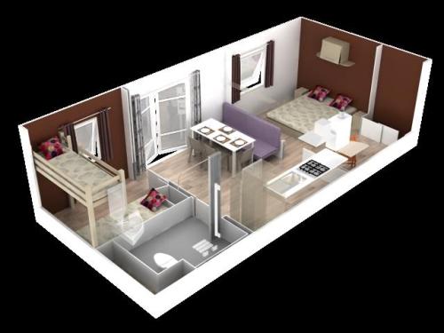 Camping Saint Disdille - Mobile Home PRM for disabled person (4-6 y.old) 35m² - covered terrace 15m² (2 bedrooms) - Photo 6