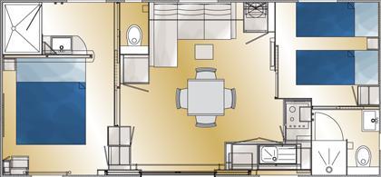 Camping Saint Disdille - Mobilhome Taos V.I.P 2ch 35m² - covered terrace 27m² (2 rooms) - Photo 7