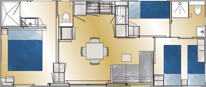 Camping Saint Disdille - mobile home Taos V.I.P 3 bedrooms - sheltered terrace - Photo 7