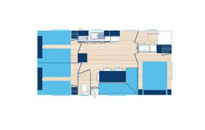 Camping Beau Rivage - KOAWA ESPACE PREMIUM 32m² Clim TV - 3 bedrooms with a view of the Bassin de Thau - Photo 6