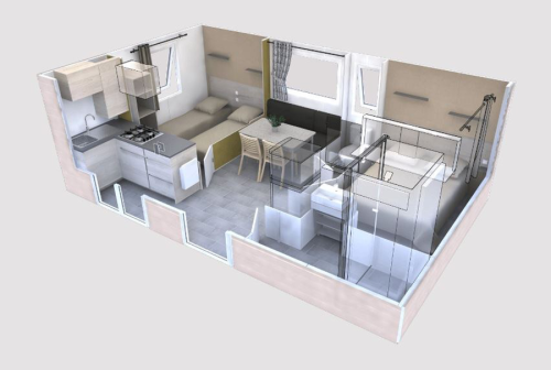 Koawa Camping Beau Rivage - Family Luxe 24m² - Jacuzzi - air-conditioning + TV - With sheets - Photo 6
