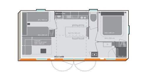 Flower Camping Le Relais de la Bresque - Mobilhome PREMIUM 32m² - 2 Bedrooms - Photo 2