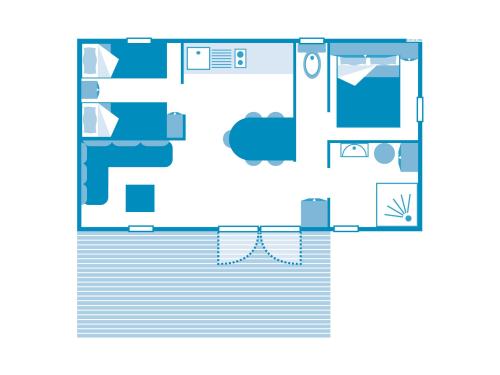 Camping Sandaya Les Peneyrals - Cottage ELLIONE 2 bedrooms air conditionning *** - Photo 3