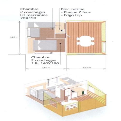 Camping Le Matin Calme - Chalet TITHOM without toilet blocks (2 bedrooms/Equipped kitchen) - Photo 8