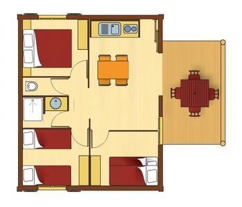 Camping Les Cerisiers du Jaur - Chalet Cherry 35m² 3 bedrooms - Photo 2
