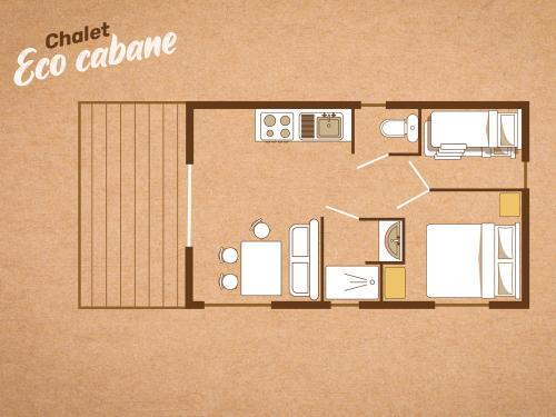 Camping du Buisson - Wooden cabin Eco-Cabane - 23m² with terrace - 2 bedrooms - Photo 6
