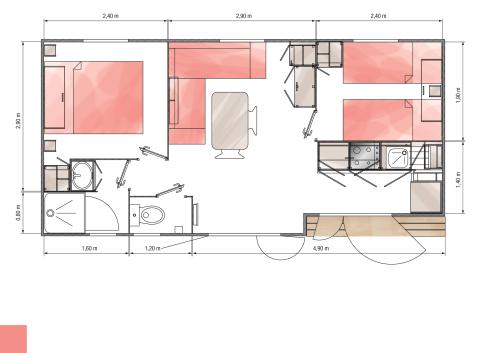 Camping Les Alizés - Mobile home Premium EXOTIC 30m² - 2 bedrooms - Photo 3