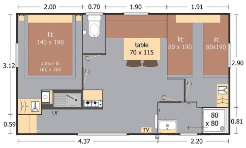 Camping Les Alizés - Mobile-home GRAND CONFORT 22m² - 2 bedrooms - Photo 2