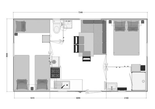 Camping Brin d'Amour - MOBIL-HOME VENEZIA, 2 bedrooms, TV + PLANCHA - Photo 7