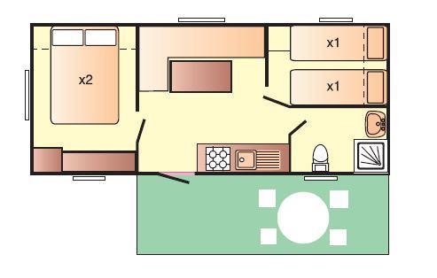 Camping La Rocca - Maxicaravan Romantica (6.6m x 3m) with air conditioning - Photo 6