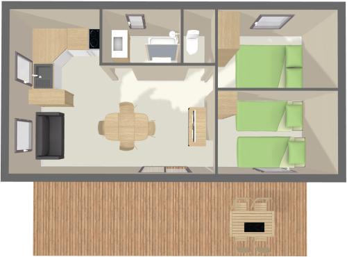 Flower Camping La Venise Verte - Chalet CONFORT 36m² (2 bedrooms) + sheltered terrace + TV - Photo 10