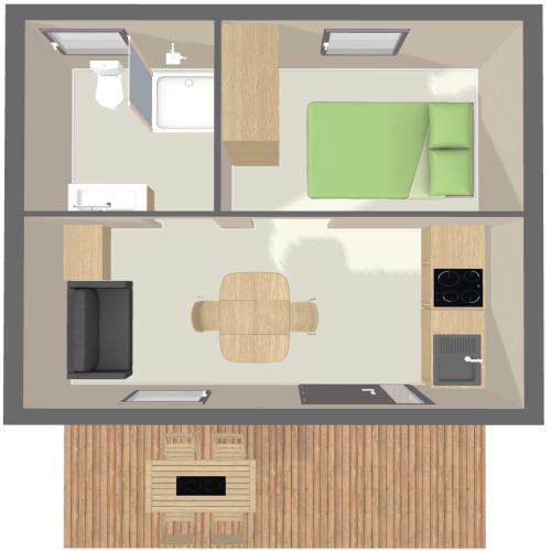 Flower Camping La Venise Verte - Chalet CONFORT 24m² (1 bedroom) + semi attached terrace 8m² - Photo 7