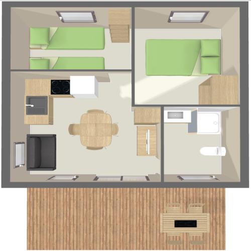Flower Camping La Venise Verte - Chalet Confort 50m² (2 bedrooms) + sheltered terrace + TV - Photo 8