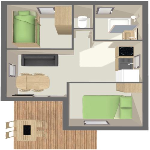 Flower Camping La Venise Verte - Chalet CONFORT 29 m² (2 bedrooms) + terrace 11m² + TV - Photo 8