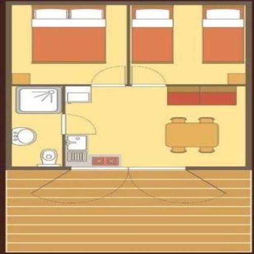 Flower Camping Les Ilates - Cabane Lodge on piles COMFORT 34 m² (2 bedrooms) TV - sheltered terrace 11m² - Photo 2