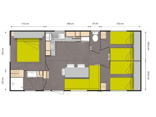 Flower Camping Les Ilates - Mobile-home COMFORT 31m² (3 bedrooms) + TV + Half-covered terrace - Photo 8
