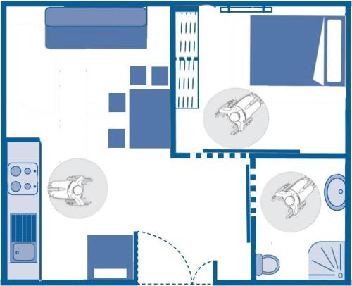 Flower Camping Les Ilates - House COMFORT 1 bedrooms 31m² - adapted to the people with reduced mobility - Photo 2