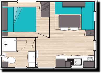 Camping Lou Cabasson - Mobile home l'Estagnol - sheltered terrace (Max 2 adults) - Photo 1