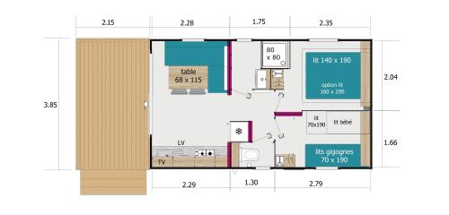 Camping du Viaduc - Mobile-home - Lodge Bleu du Lac - Photo 6