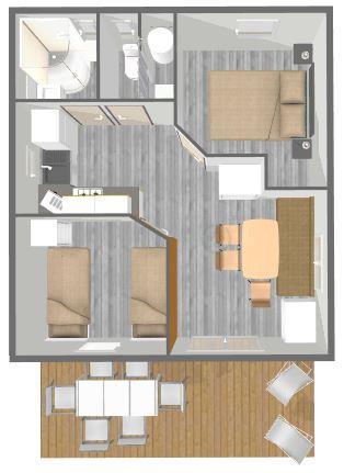 Flower Camping La Rochelambert - Chalet Jade Confort+ 30m² 2 bedrooms + sheltered terrace 15m² - Photo 8