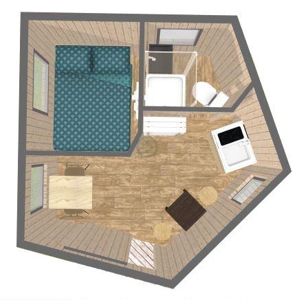 Flower Camping La Rochelambert - Cabin Robinson Confort+ 15m² - 1 bedroom - bathroom + terrace 14m² - Photo 8