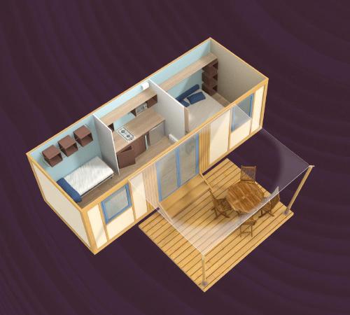 Camping La Chatonnière - Mobilodge CORFOU 15.20m² + sheltered terrace 9.40m² ( without toilet blocks) - idéal pour 2 - - Photo 2