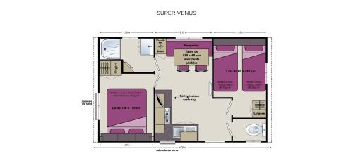 Camping Le Marqueval - Mobile home Super Venus 22.9m² - 2 Bedrooms - Photo 5