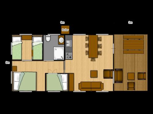Les Castels Le Brévedent - Canvas cottage Woody Premium (with bathroom) - Photo 9