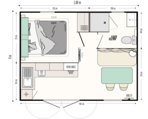 Flower Camping du Port Caroline - Mobile-home Standard 1 bedroom 18m² + terrace + TV - Photo 2