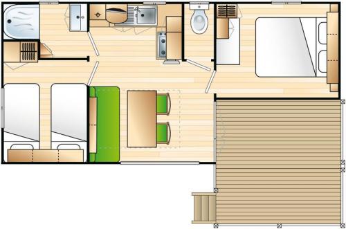 Flower Camping du Port Caroline - Mobile home CONFORT 2 bedrooms 25m² - Photo 5