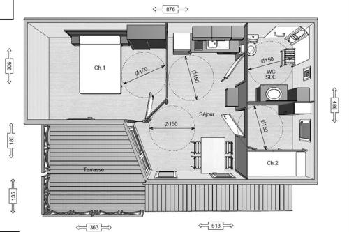 Flower Camping du Port Caroline - Chalet Wheelchair friendly CONFORT + 2 bedrooms 35m² - Photo 8