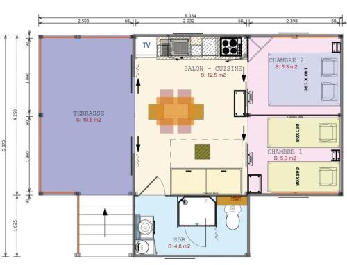 Flower Camping du Port Caroline - Lodge Cosyflower PREMIUM 38 m² (2 bedrooms) - Photo 6