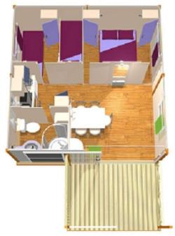 Camping la Roseraie d'Omaha - Chalet Country 2 bedrooms - Photo 1
