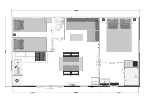 Camping Bois de Gravière - Chalet Mobile Bahia 27m² (2 rooms + Terrace) - Photo 3