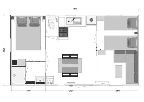 Camping Bois de Gravière - Mobil Home Modulo Duo 27 m² + terrasse de 15m² - Photo 2