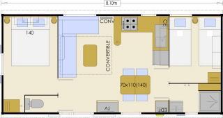 Camping Bois de Gravière - Chalet Mobile Santa Fé 30 m² (2 rooms + Terrace) - Photo 5