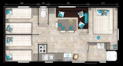 Camping Bois de Gravière - Chalet Mobile Bermude 30m ² (3 rooms + Terrace) - Photo 4