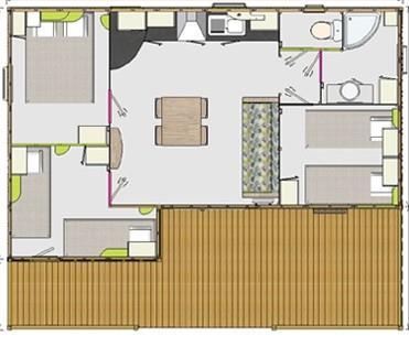 Camping Bois de Gravière - Chalet tradition 35m² (3 rooms + couvert terrace) - Photo 4