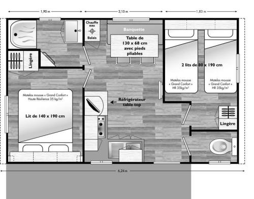 Sites et Paysages Le Fief de Melin - Mobile-home Classic - 2 bedrooms - Photo 4