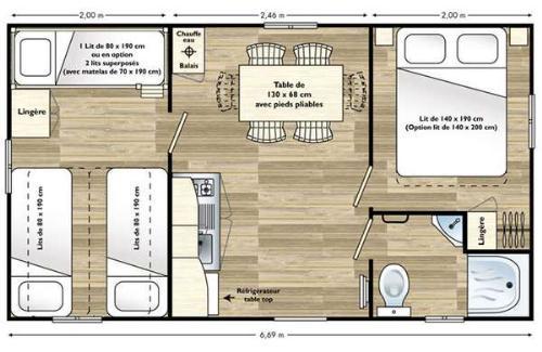 Flower Camping Domaine de Gajan - Mobil-home Confort HOLIDAY 25m² (2 Bedrooms) - Covered terrace 15m² + TV - Photo 10