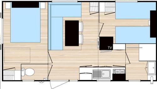Flower Camping Domaine de Gajan - Mobil-home Confort + FAMILY 27m² (2 Bedrooms - Covered terrace 15m²) + TV - Photo 9
