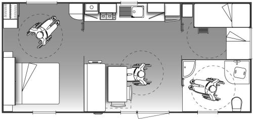Flower Camping Domaine de Gajan - Mobile Home Confort + LIFE Wheelchair access 32m² + TV (2 bedrooms) - Covered terrace 15m² - Photo 10