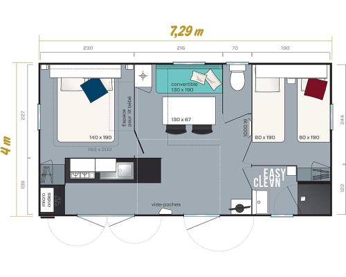 Flower Camping L'Ile d'Offard - Homeflower Premium 26.5m² 2 rooms + terrace + Dishwasher + TV + sheets included - Photo 10