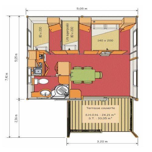 Camping Roca Grossa - Bungalow Moréa 5pax - Photo 10