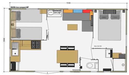 Camping Les Prés de la Mer - Mobile home Bahia 2 bedrooms / Terrace and TV - Photo 4