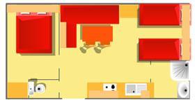 Flower Camping Les Granges - Mobile home Ophea Confort 30 m² (2 bedrooms; 4 people) + terrace - Photo 2