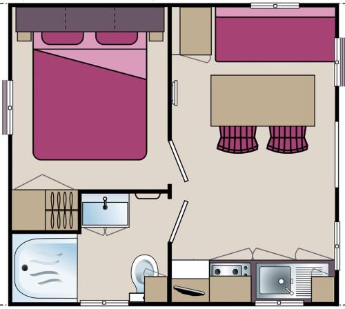 Flower Camping Les Étangs Mina*** - Mobil-home Eco 17m² (1 bedroom) + terrace - Photo 3