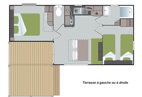 Flower Camping Les Étangs Mina*** - Mobil home Comfort 29m² (2 bedrooms) terrace - Photo 3