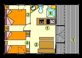 Camping du Chêne Vert - BUNGALOW Gaillac 30m² sheltered terrace 2 bedrooms - Photo 3