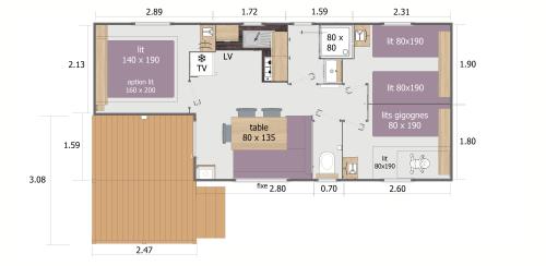 Camping du Chêne Vert - obil home Albi 38m² sheltered terrace 3 bedrooms - Photo 3